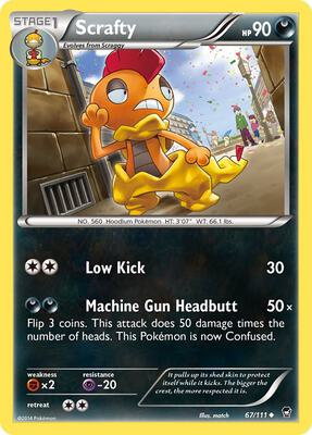 Scrafty card from XY - Furious Fists