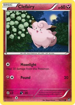 Clefairy (69) card from XY - Furious Fists