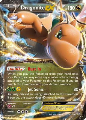 Dragonite EX card from XY - Furious Fists