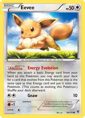 Eevee card from XY - Furious Fists