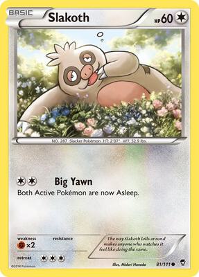 Slakoth card from XY - Furious Fists
