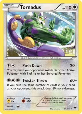Tornadus card from XY - Furious Fists