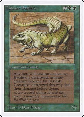 Thicket Basilisk card from Unlimited Edition