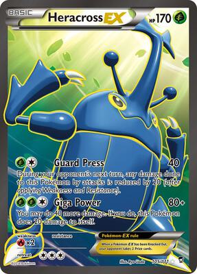Heracross EX (105 Full Art) card from XY - Furious Fists