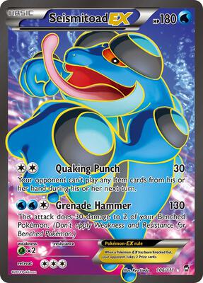 Seismitoad EX (106 Full Art) card from XY - Furious Fists