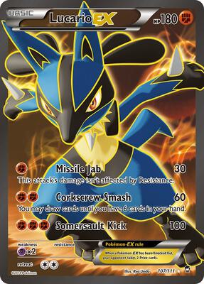 Lucario EX (107 Full Art) card from XY - Furious Fists