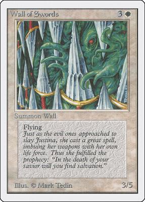 Wall of Swords card from Unlimited Edition