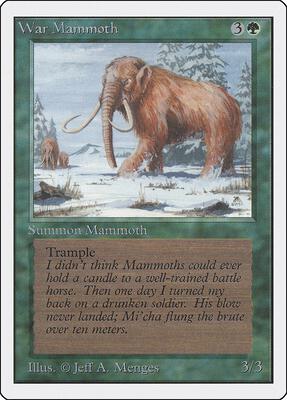 War Mammoth card from Unlimited Edition