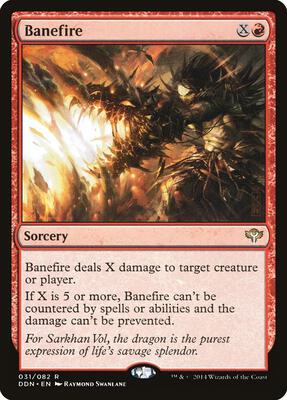 Banefire card from Duel Decks: Speed vs. Cunning