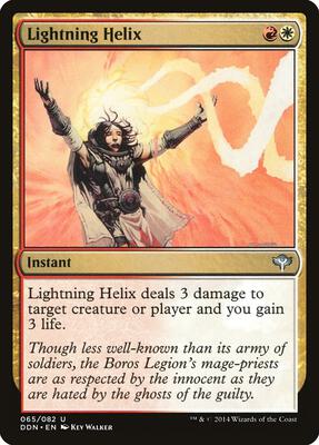 Lightning Helix card from Duel Decks: Speed vs. Cunning