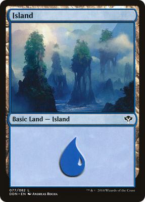 Island (077) card from Duel Decks: Speed vs. Cunning