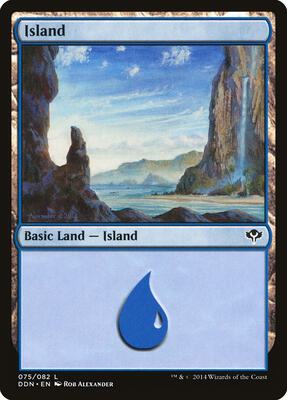 Island (075) card from Duel Decks: Speed vs. Cunning