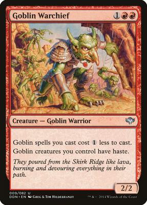 Goblin Warchief card from Duel Decks: Speed vs. Cunning