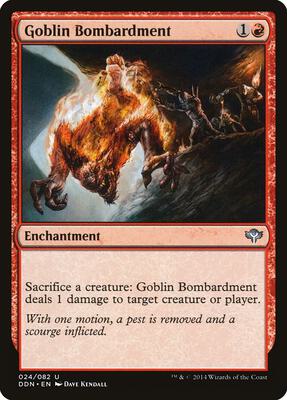 Goblin Bombardment card from Duel Decks: Speed vs. Cunning