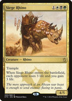 Siege Rhino card from Khans of Tarkir