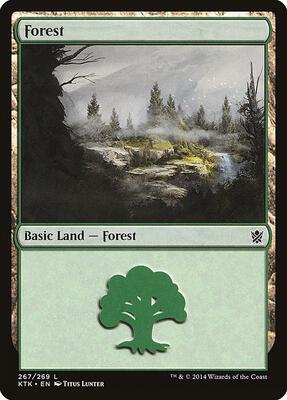 Forest (267) card from Khans of Tarkir
