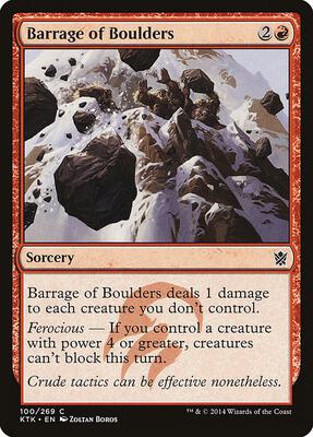 Barrage of Boulders card from Khans of Tarkir