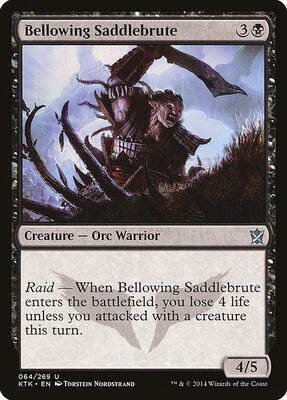 Bellowing Saddlebrute card from Khans of Tarkir