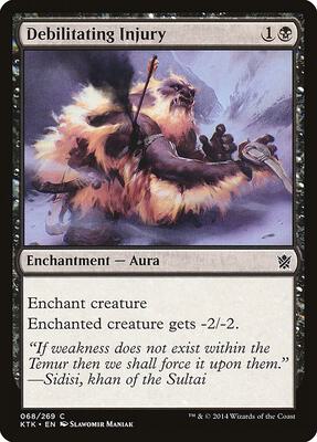 Debilitating Injury card from Khans of Tarkir