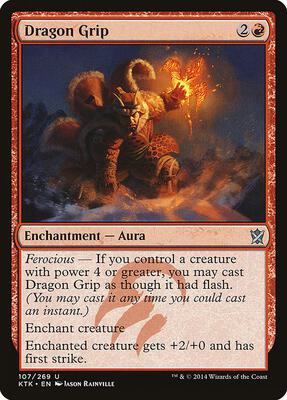 Dragon Grip card from Khans of Tarkir