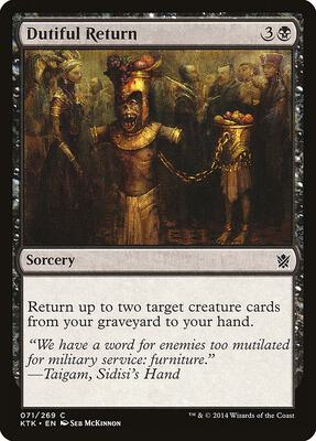 Dutiful Return card from Khans of Tarkir