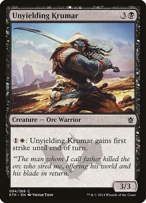 Unyielding Krumar card from Khans of Tarkir