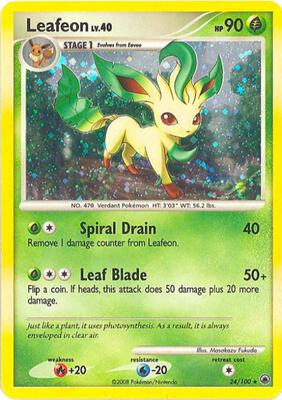 Leafeon - 24/100 (DP Majestic Dawn) card from Deck Exclusives