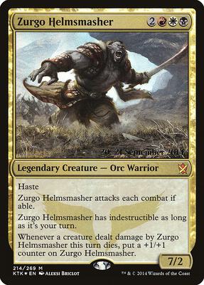 Zurgo Helmsmasher card from Prerelease Cards