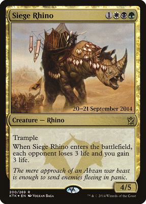 Siege Rhino card from Prerelease Cards