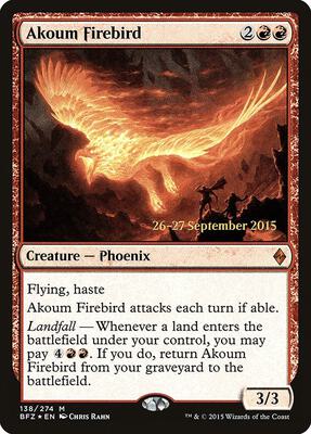 Akoum Firebird card from Prerelease Cards