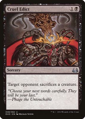 Cruel Edict card from Duel Decks: Anthology