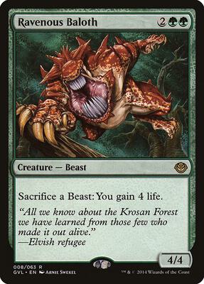 Ravenous Baloth card from Duel Decks: Anthology