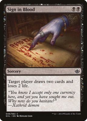 Sign in Blood card from Duel Decks: Anthology