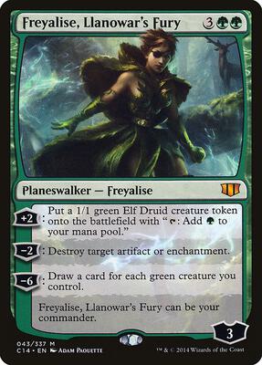 Freyalise, Llanowar's Fury card from Commander 2014