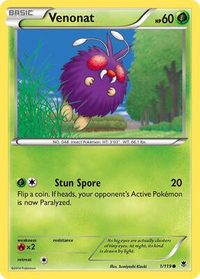 Venonat card from XY - Phantom Forces