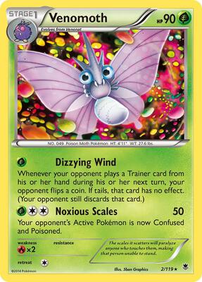 Venomoth card from XY - Phantom Forces