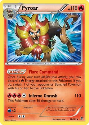 Pyroar card from XY - Phantom Forces