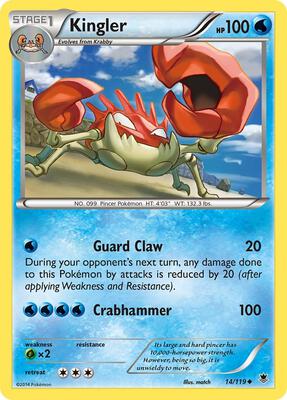 Kingler card from XY - Phantom Forces