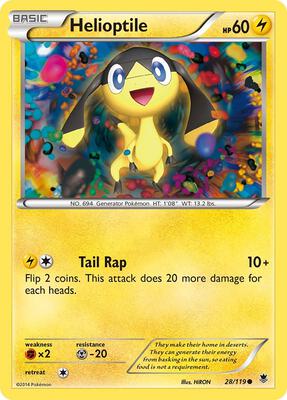 Helioptile (28) card from XY - Phantom Forces