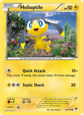 Helioptile (29) card from XY - Phantom Forces