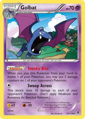 Golbat card from XY - Phantom Forces