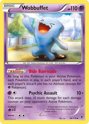 Wobbuffet card from XY - Phantom Forces