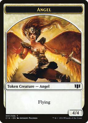 Angel // Cat Double-Sided Token card from Commander 2014