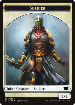 Soldier // Spirit Double-Sided Token card from Commander 2014