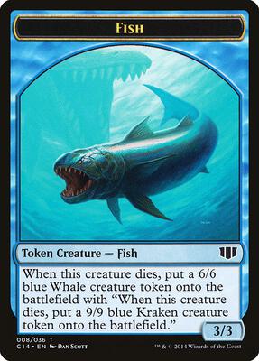 Fish // Zombie (011) Double-Sided Token card from Commander 2014