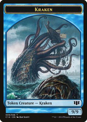 Kraken // Zombie (011) Double-Sided Token card from Commander 2014