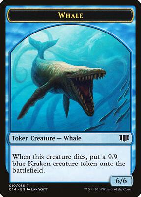 Whale // Zombie (011) Double-Sided Token card from Commander 2014