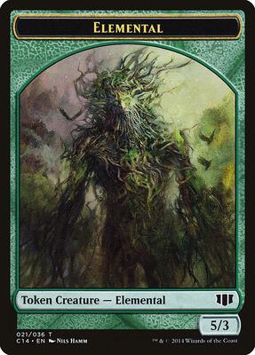 Elemental // Beast (019) Double-Sided Token card from Commander 2014