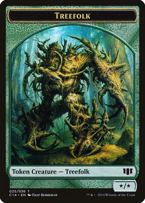 Treefolk // Wolf Double-Sided Token card from Commander 2014