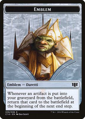 Emblem - Daretti, Scrap Savant // Tuktuk the Returned Double-Sided Token card from Commander 2014